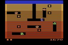 une photo d'Ã©cran de Dig Dug sur Atari 2600